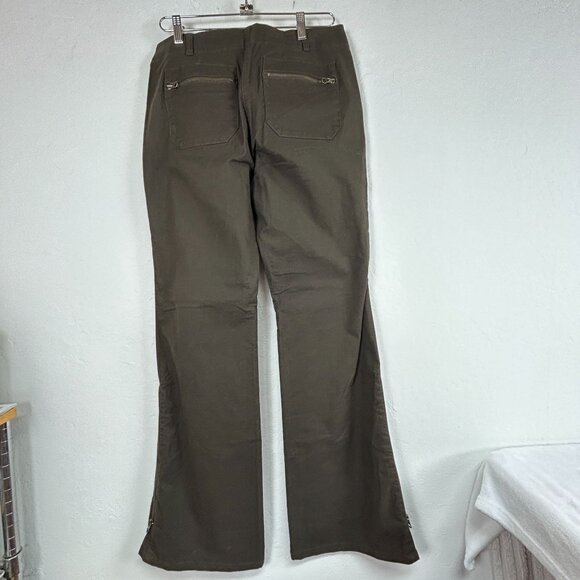 CAbi Womens Stadium Pants Olive Green Zip-Leg Flare Stretch Size 8 Style 184 New - Picture 2 of 15